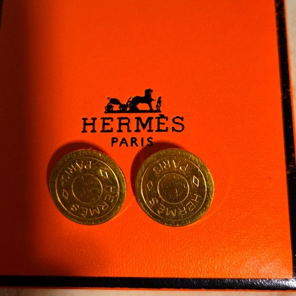 Hermès Gold Coin Earrings - Picture 1 of 5